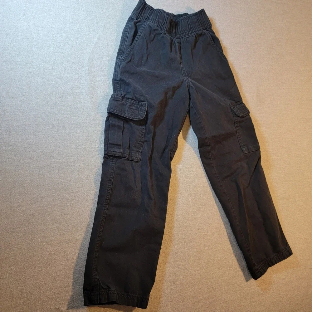 The Children's Place Cargo Pants Kids 6S Navy Blue Excellent Elastic Waist